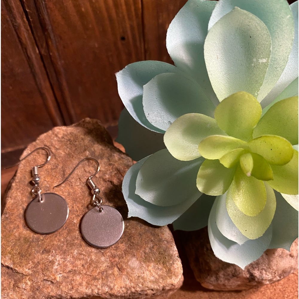 Handmade Stainless steel Disc Earrings